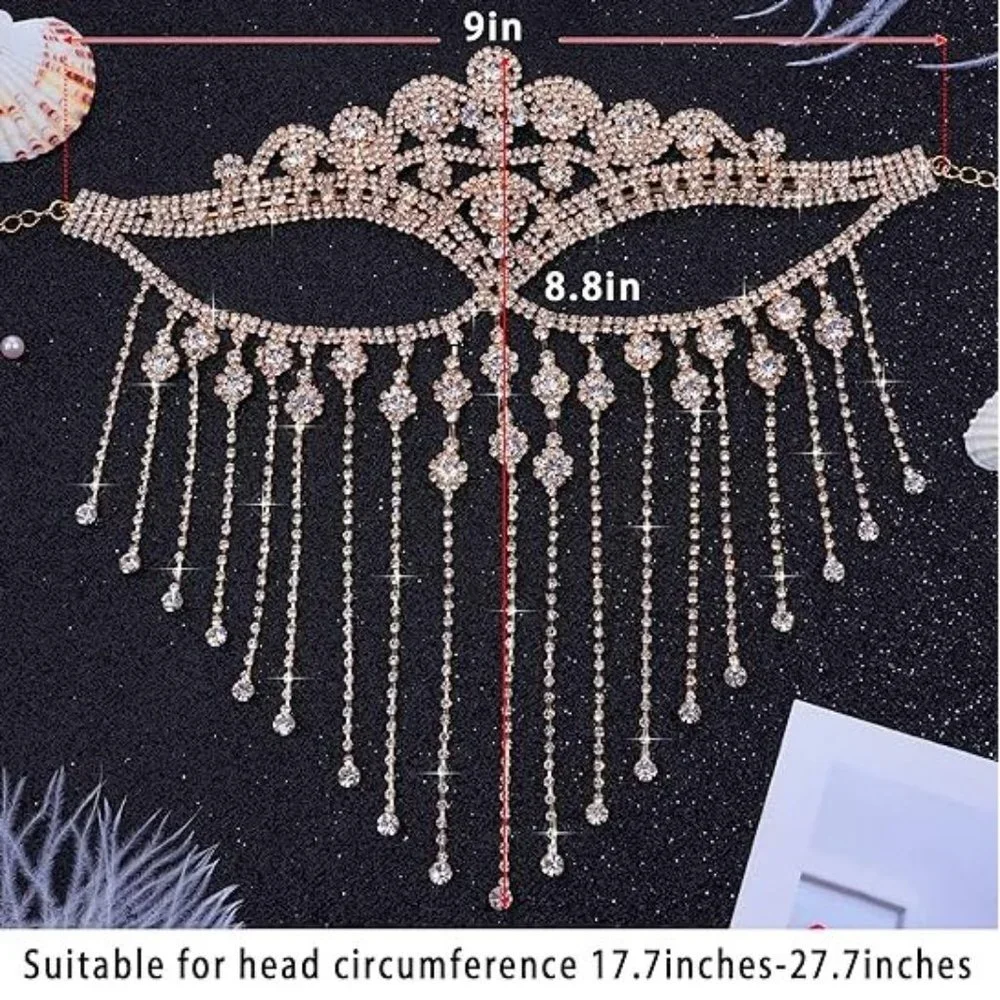 NWT Sparkling Swarovski Bling Crystal Rhinestone Mask Halloween Costume …